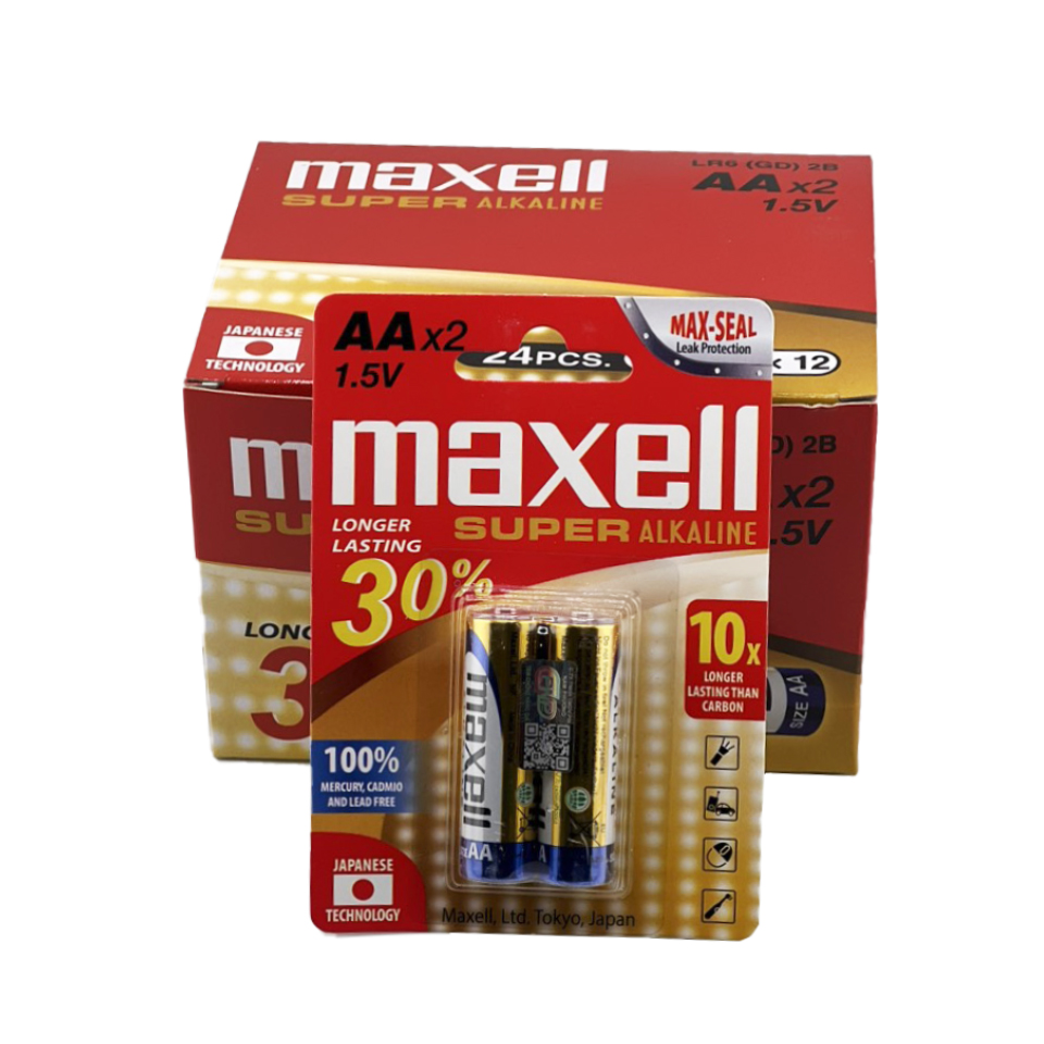 Pin AA Maxell Super Alkaline LR6 Vỉ 2 Viên Chính Hãng - Nhà Phân Phối ...